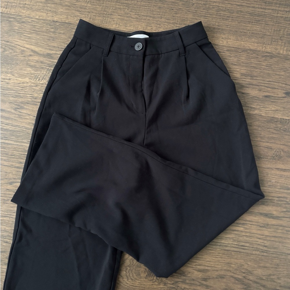 OAK + FORT Classic Wide Leg Black Trousers
